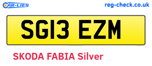 SG13EZM are the vehicle registration plates.