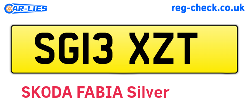 SG13XZT are the vehicle registration plates.