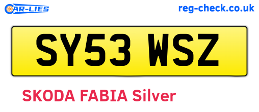 SY53WSZ are the vehicle registration plates.