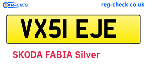 VX51EJE are the vehicle registration plates.