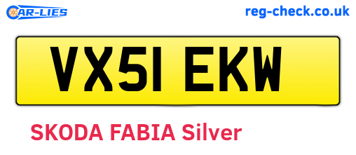 VX51EKW are the vehicle registration plates.