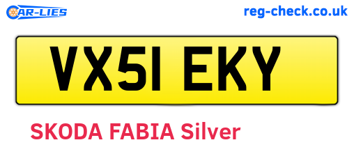 VX51EKY are the vehicle registration plates.