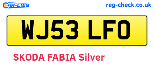 WJ53LFO are the vehicle registration plates.