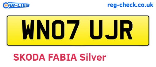 WN07UJR are the vehicle registration plates.