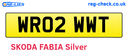 WR02WWT are the vehicle registration plates.