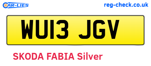 WU13JGV are the vehicle registration plates.
