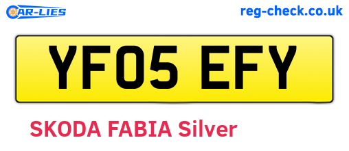 YF05EFY are the vehicle registration plates.