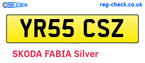 YR55CSZ are the vehicle registration plates.