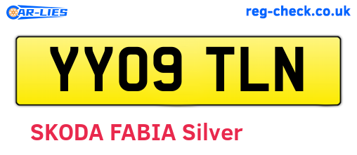 YY09TLN are the vehicle registration plates.
