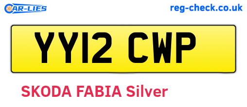 YY12CWP are the vehicle registration plates.