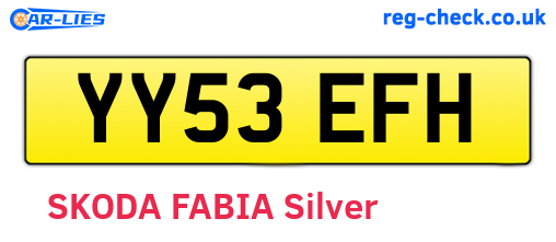 YY53EFH are the vehicle registration plates.