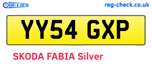 YY54GXP are the vehicle registration plates.