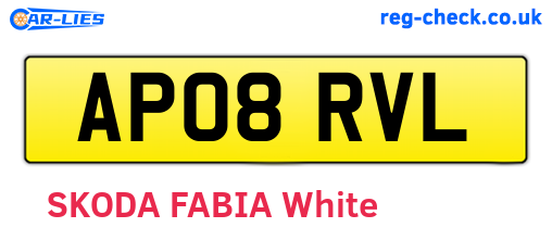 AP08RVL are the vehicle registration plates.