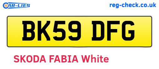 BK59DFG are the vehicle registration plates.