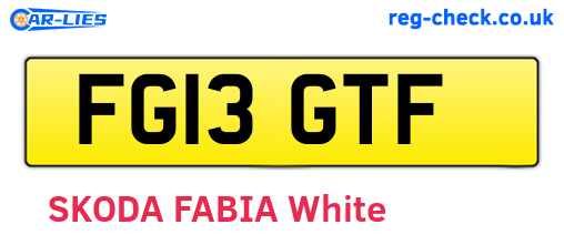 FG13GTF are the vehicle registration plates.