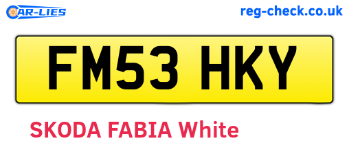 FM53HKY are the vehicle registration plates.