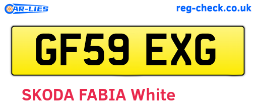 GF59EXG are the vehicle registration plates.