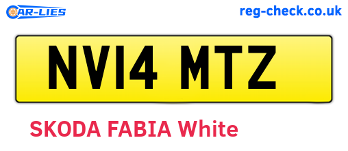 NV14MTZ are the vehicle registration plates.