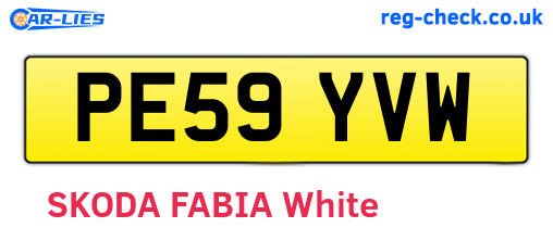 PE59YVW are the vehicle registration plates.