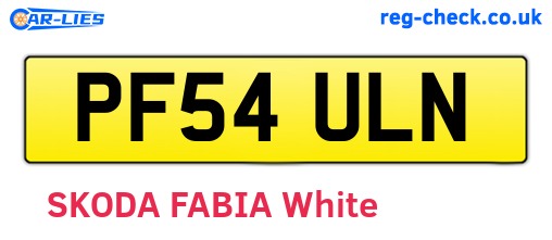 PF54ULN are the vehicle registration plates.