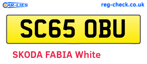 SC65OBU are the vehicle registration plates.
