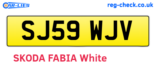 SJ59WJV are the vehicle registration plates.