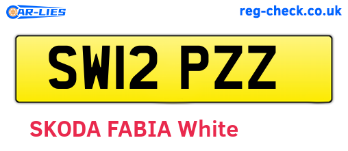 SW12PZZ are the vehicle registration plates.