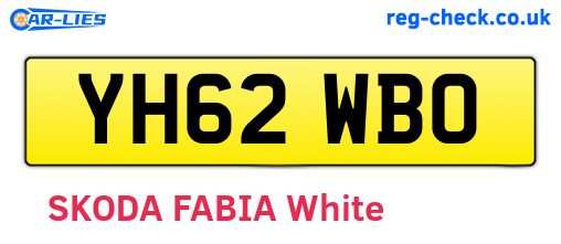 YH62WBO are the vehicle registration plates.