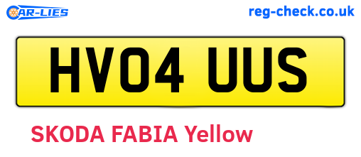 HV04UUS are the vehicle registration plates.