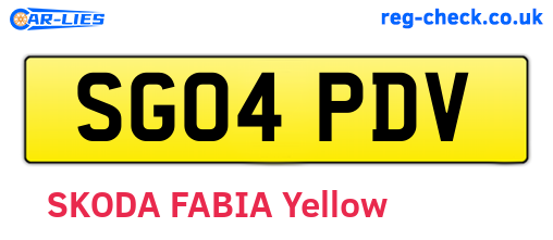 SG04PDV are the vehicle registration plates.