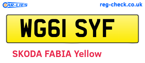 WG61SYF are the vehicle registration plates.