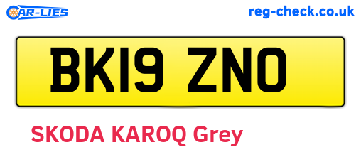 BK19ZNO are the vehicle registration plates.