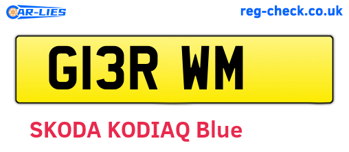 G13RWM are the vehicle registration plates.