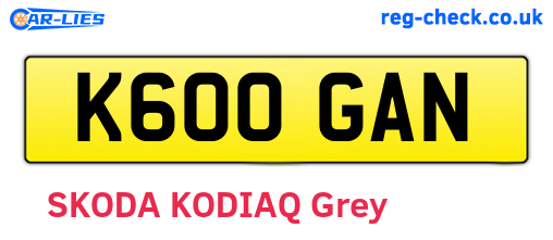 K600GAN are the vehicle registration plates.