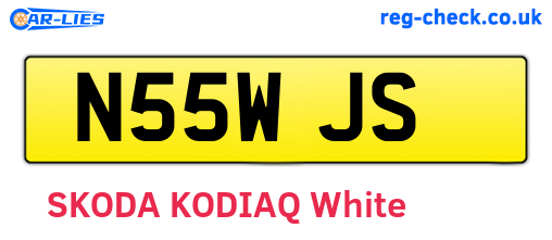 N55WJS are the vehicle registration plates.