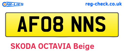 AF08NNS are the vehicle registration plates.