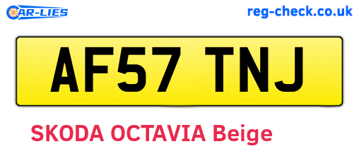 AF57TNJ are the vehicle registration plates.