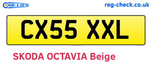 CX55XXL are the vehicle registration plates.