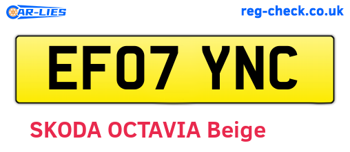 EF07YNC are the vehicle registration plates.