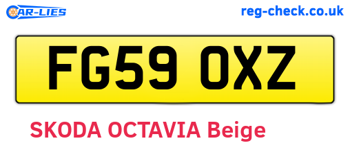FG59OXZ are the vehicle registration plates.