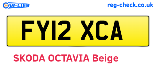 FY12XCA are the vehicle registration plates.