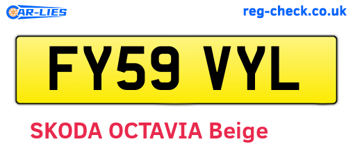 FY59VYL are the vehicle registration plates.