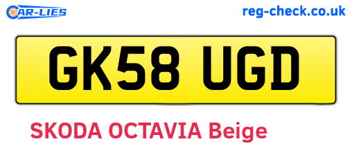 GK58UGD are the vehicle registration plates.