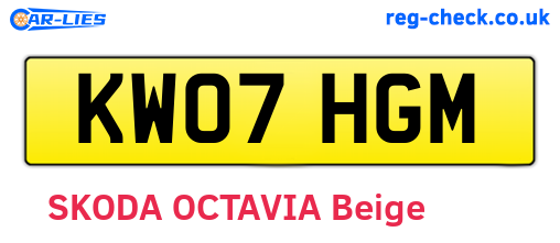 KW07HGM are the vehicle registration plates.
