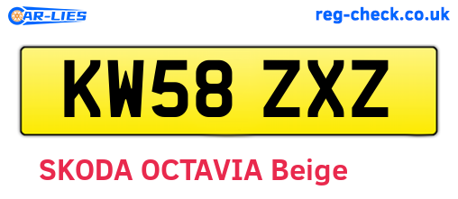 KW58ZXZ are the vehicle registration plates.