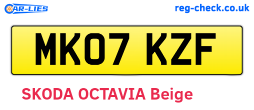 MK07KZF are the vehicle registration plates.