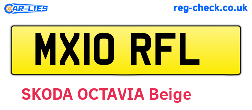 MX10RFL are the vehicle registration plates.