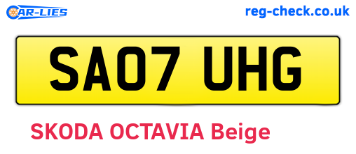 SA07UHG are the vehicle registration plates.