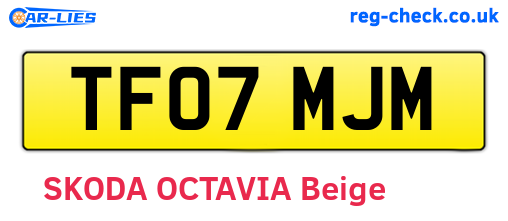 TF07MJM are the vehicle registration plates.