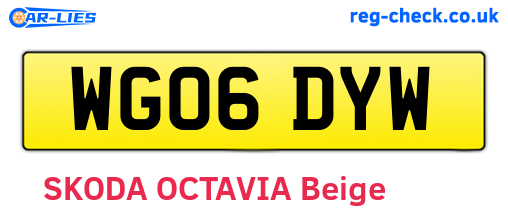 WG06DYW are the vehicle registration plates.